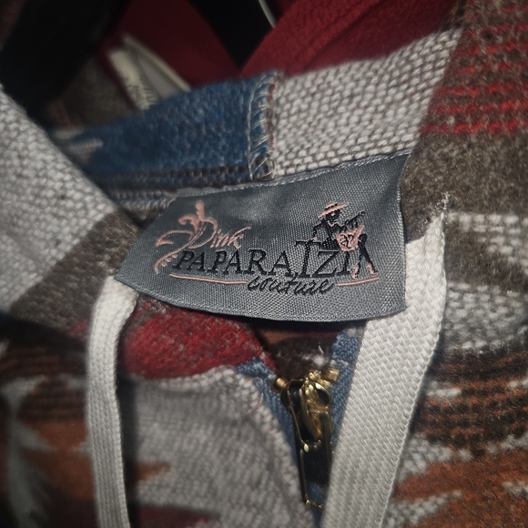 Pink Paparatzi Aztec Patterned Women's Hoodie Small Oversized PTP 22 - Picture 3 of 4